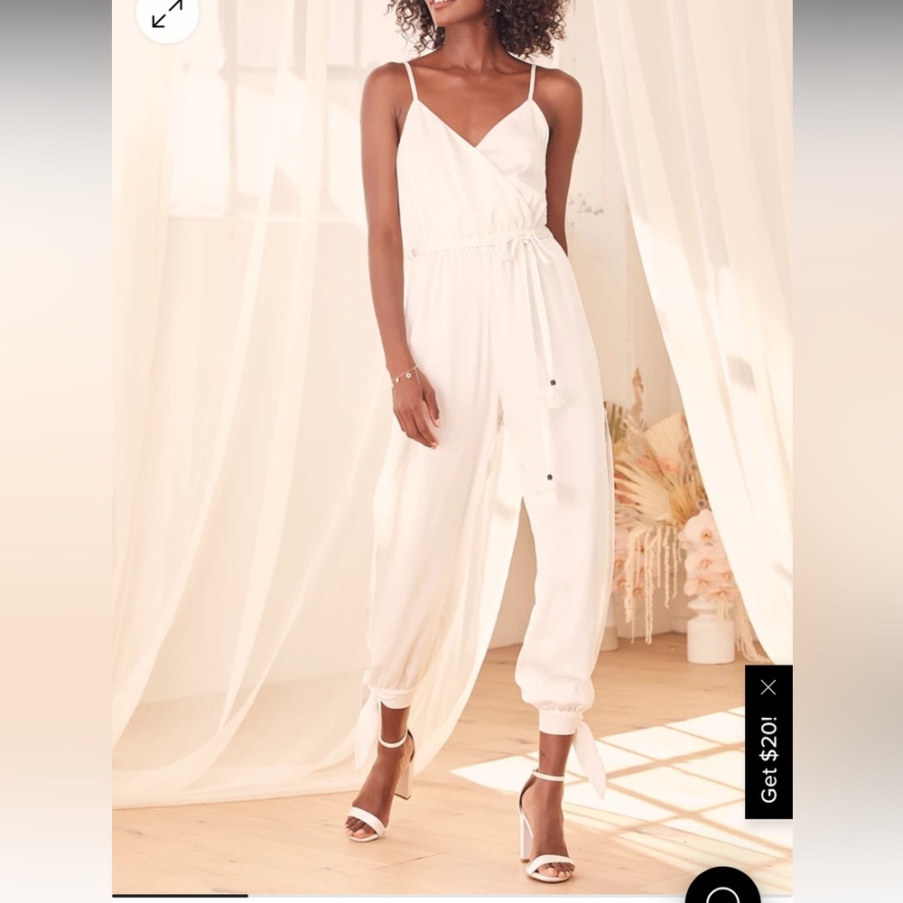 LULUS Elegant White Jumpsuit NEW WITH TAGS Bridal size L